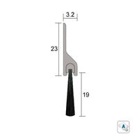 KILARGO IS5115 BRUSH SEAL 19MM IN ALUMINIUM CARRIER - AVAILABLE IN VARIOUS COLOUR AND SIZES - primehardware