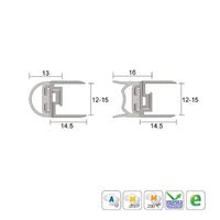 KILARGO IS7300SI ADJUSTABLE ALUMINIUM MEETING STILE SET FOR GLASS DOORS - AVAILABLE IN VARIOUS SIZES - primehardware