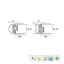 KILARGO IS7300SI ADJUSTABLE ALUMINIUM MEETING STILE SET FOR GLASS DOORS - AVAILABLE IN VARIOUS SIZES - primehardware