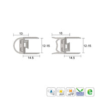 KILARGO IS7300SI ADJUSTABLE ALUMINIUM MEETING STILE SET FOR GLASS DOORS - AVAILABLE IN VARIOUS SIZES