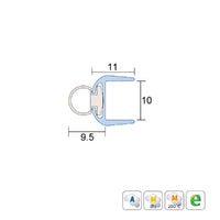 KILARGO IS7340SI ASTRAGAL TRANSLUCENT DOOR SEAL FOR 10MM GLASS DOORS - AVAILABLE IN VARIOUS SIZES - primehardware