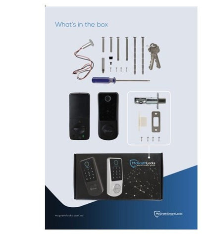 McGrath Locks Kedron 5 - in - 1 Digital Door Lock | IP65 Waterproof | Biometric Fingerprint & Bluetooth | Black Finish - primehardware
