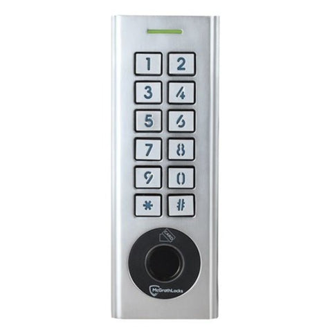 Digital keypad with number keys and a central button on a white background
