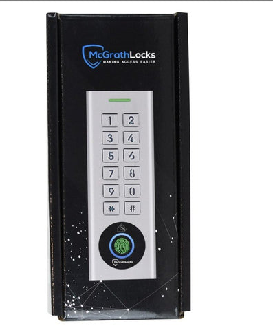 Electronic keypad lock with McGrathLocks branding on a white background