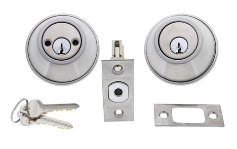 Carbine LB Residential Series Standard Double Cylinder Deadbolt, 60 - 70mm backset, C4 Keyed to Differ , Boxed, Satin Stainless Steel - primehardware