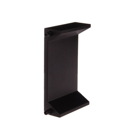 Black metal bracket on a white background