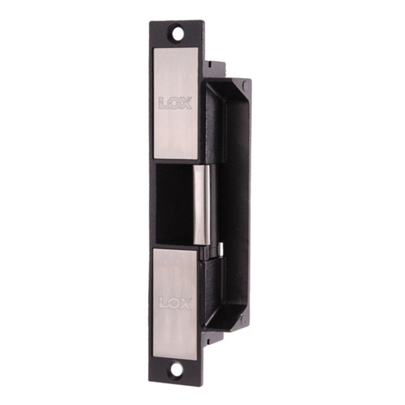 Door lock mechanism with Lox brand logo on a white background
