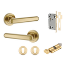 Iver Puerto Door Lever on Round Rose | Entrance Kit (Key/Thumb) | 5 Finishes