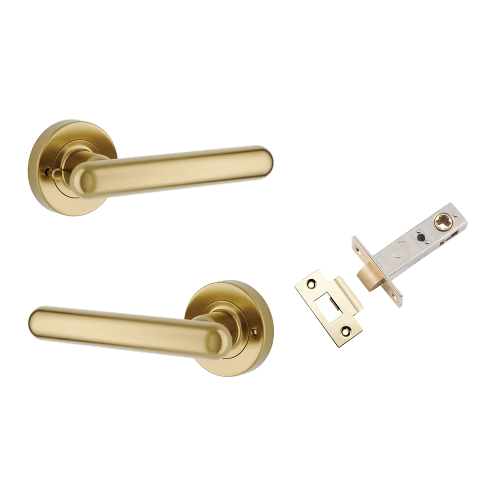Iver Puerto Door Lever on Round Rose | Inbuilt Privacy Kit | 5 Finishes