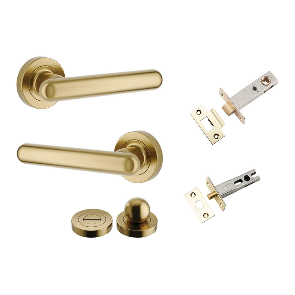 Iver Puerto Door Lever on Round Rose | Separate Privacy Kit | 5 Finishes