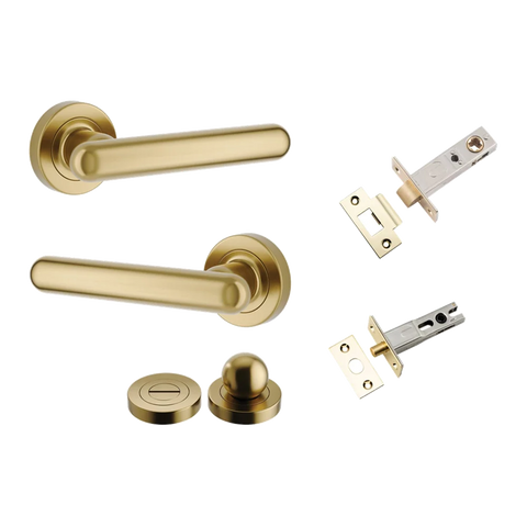 Iver Puerto Door Lever on Round Rose | Separate Privacy Kit | 5 Finishes