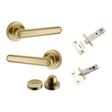 Iver Puerto Door Lever on Round Rose | Separate Privacy Kit | 5 Finishes