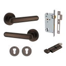 Iver Puerto Door Lever on Round Rose | Entrance Kit (Key/Thumb) | 5 Finishes
