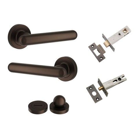 Iver Puerto Door Lever on Round Rose | Separate Privacy Kit | 5 Finishes
