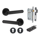 Iver Puerto Door Lever on Round Rose | Entrance Kit (Key/Key) | 5 Finishes