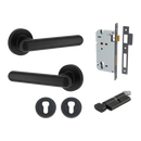Iver Puerto Door Lever on Round Rose | Entrance Kit (Key/Thumb) | 5 Finishes