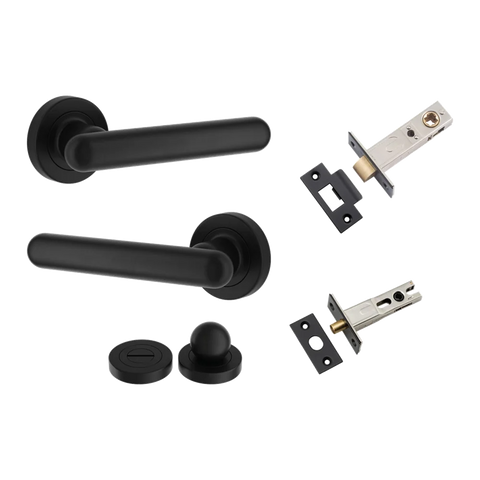 Iver Puerto Door Lever on Round Rose | Separate Privacy Kit | 5 Finishes