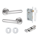 Iver Puerto Door Lever on Round Rose | Entrance Kit (Key/Thumb) | 5 Finishes