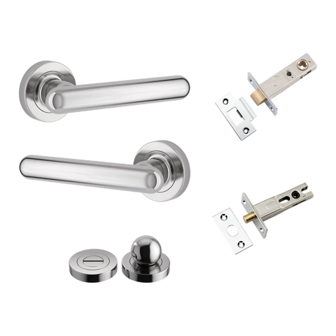 Iver Puerto Door Lever on Round Rose | Separate Privacy Kit | 5 Finishes
