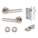 Iver Puerto Door Lever on Round Rose | Entrance Kit (Key/Key) | 5 Finishes