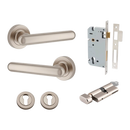 Iver Puerto Door Lever on Round Rose | Entrance Kit (Key/Thumb) | 5 Finishes