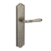 Vintage-style door handle on a white background