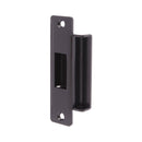 Black metal bracket on a white background