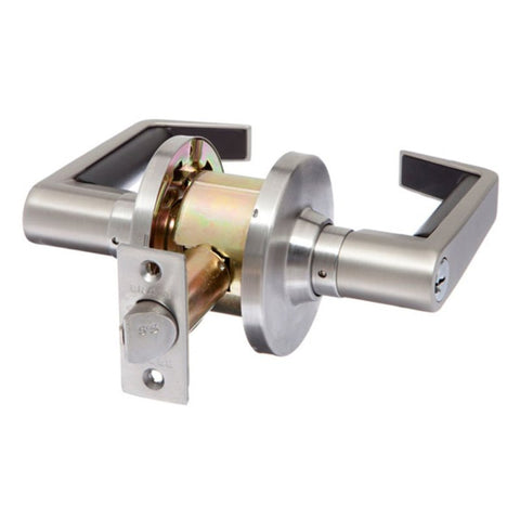 Brava Metro Fire Rated Entrance Lever Set 60mm Backset Keyed to Differ Satin Chrome - primehardware