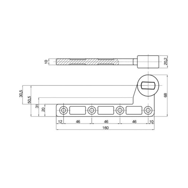 Lockwood Offset Arm (Bottom) LH RH No Finish ST80 - 392 - primehardware