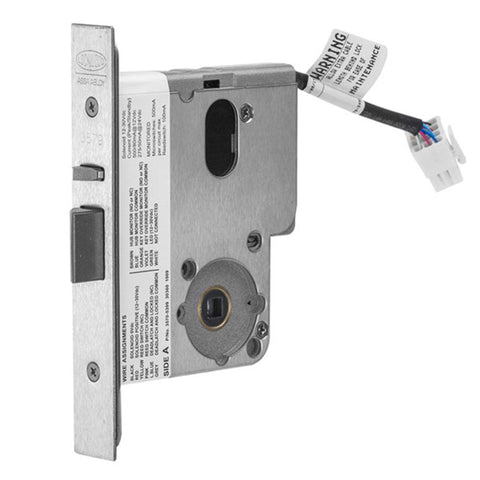 Lock mechanism with electronic components on a white background