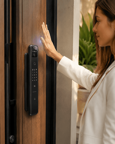Yale Luna Elite+ Smart Mortice Lock — FaceScan & PalmScan | Nova Graphite - primehardware