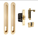Zanda Oval Euro Sliding Door Lock Kit 250x40mm