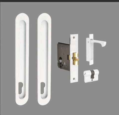 Zanda Oval Euro Sliding Door Lock Kit 250x40mm