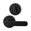 NIDUS Spring Round Rose Radius End Door Lever Keylock Deadbolt Set | 4 Finishes - Matt Black