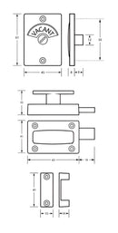 Metlam Ambulant Lock and Indicator Set 100A Satin Chrome Plate - image 2