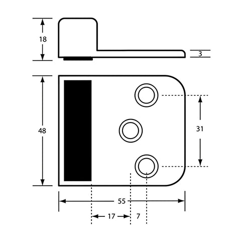 Metlam Door Bumper Concealed Screw Concealed Screw Fix Antimicrobial Coated - image 4