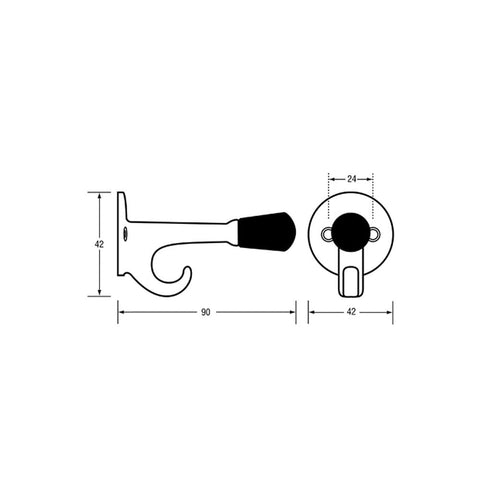 Metlam 102 Coat Hook with Bumper Screw Fix Satin Chrome Plate - image 2