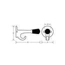 Metlam 102 Coat Hook with Bumper Screw Fix Satin Chrome Plate - image 2