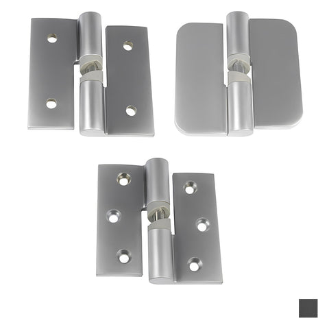 Metlam Gravity Hinge Hold Close Left Hand Visible Bolt Through Fix Satin Chrome - image 2