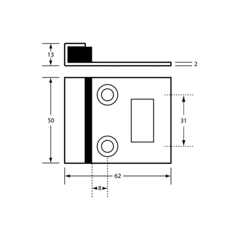 Metlam 114 Combined Door Bumper and Staple Satin Stainless Steel - image 2