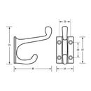 Metlam Double Coat Hook Satin Chrome Plate - image 3