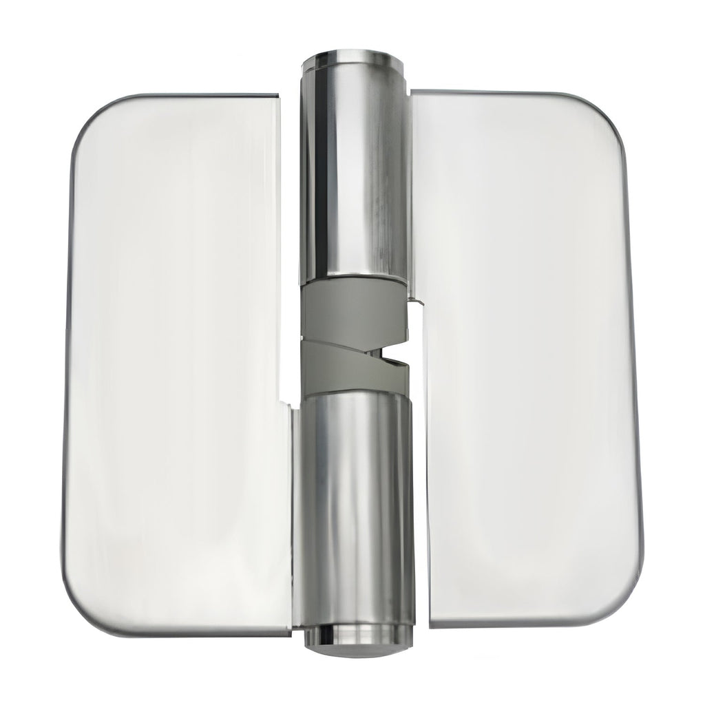 Metlam Gravity Hinge Concealed Bolt Through Satin Stainless Steel Hold Closed Left Hand
