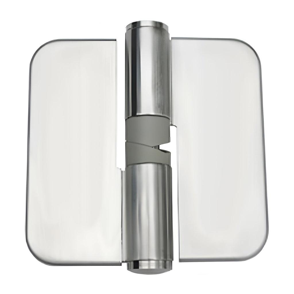 Metlam Gravity Hinge Concealed Bolt Through Satin Stainless Steel Hold Open Right Hand