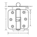 Metlam Gravity Hinge Concealed Bolt Through Satin Stainless Steel Hold Closed Right Hand - image 3