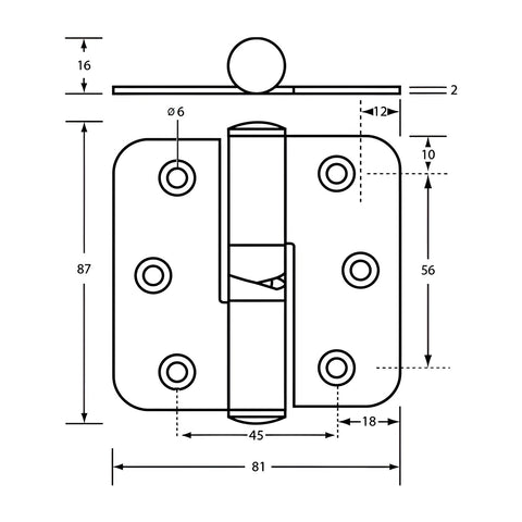 Metlam Gravity Hinge Concealed Bolt Through Satin Stainless Steel Hold Closed Left Hand - image 3