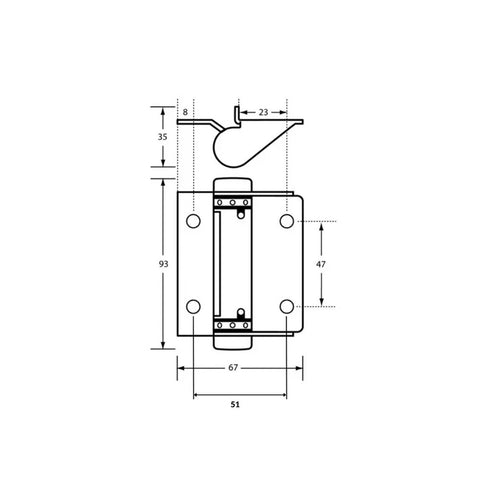 Metlam 209 Spring Hinges Satin Stainless Steel Hold Open Bolt Through Fix - image 3