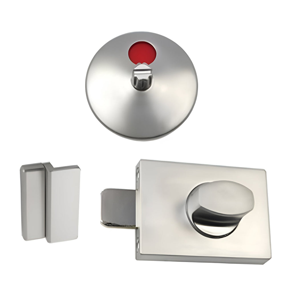 Metlam Safety Turn Lock and Indicator Concealed Screw Fix Satin Chrome