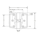Metlam Gravity Hinge Concealed Bolt Through Fix Satin Chrome Plate Hold Open Left Hand - image 3