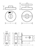 Metlam Ambulant Morticed Lock and Indicator Set 48mm - image 2