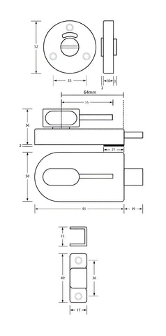 Metlam Ambulant Lock and Indicator with Bumper Stainless Steel - image 3
